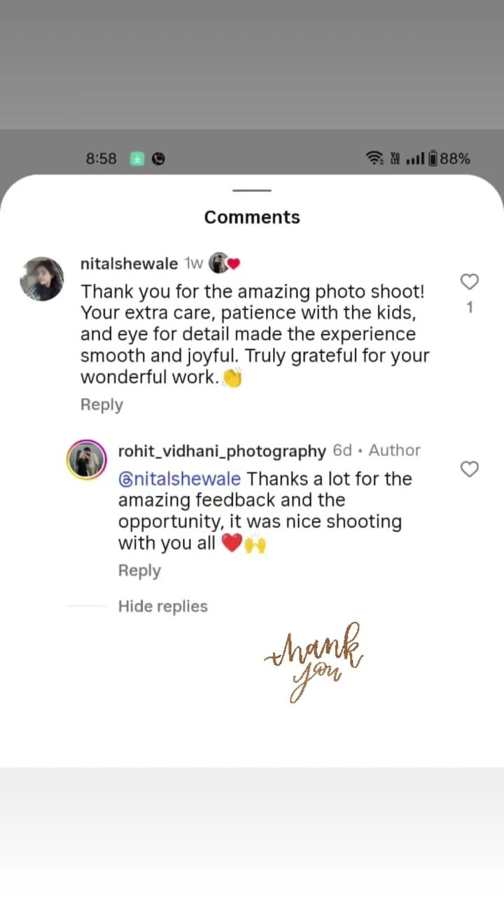 WhatsApp review from a client