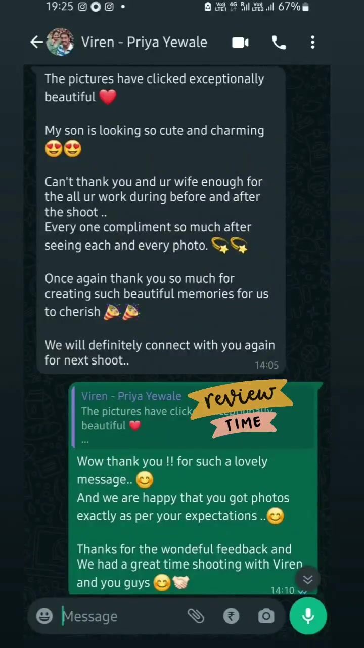 WhatsApp review from a kids session client