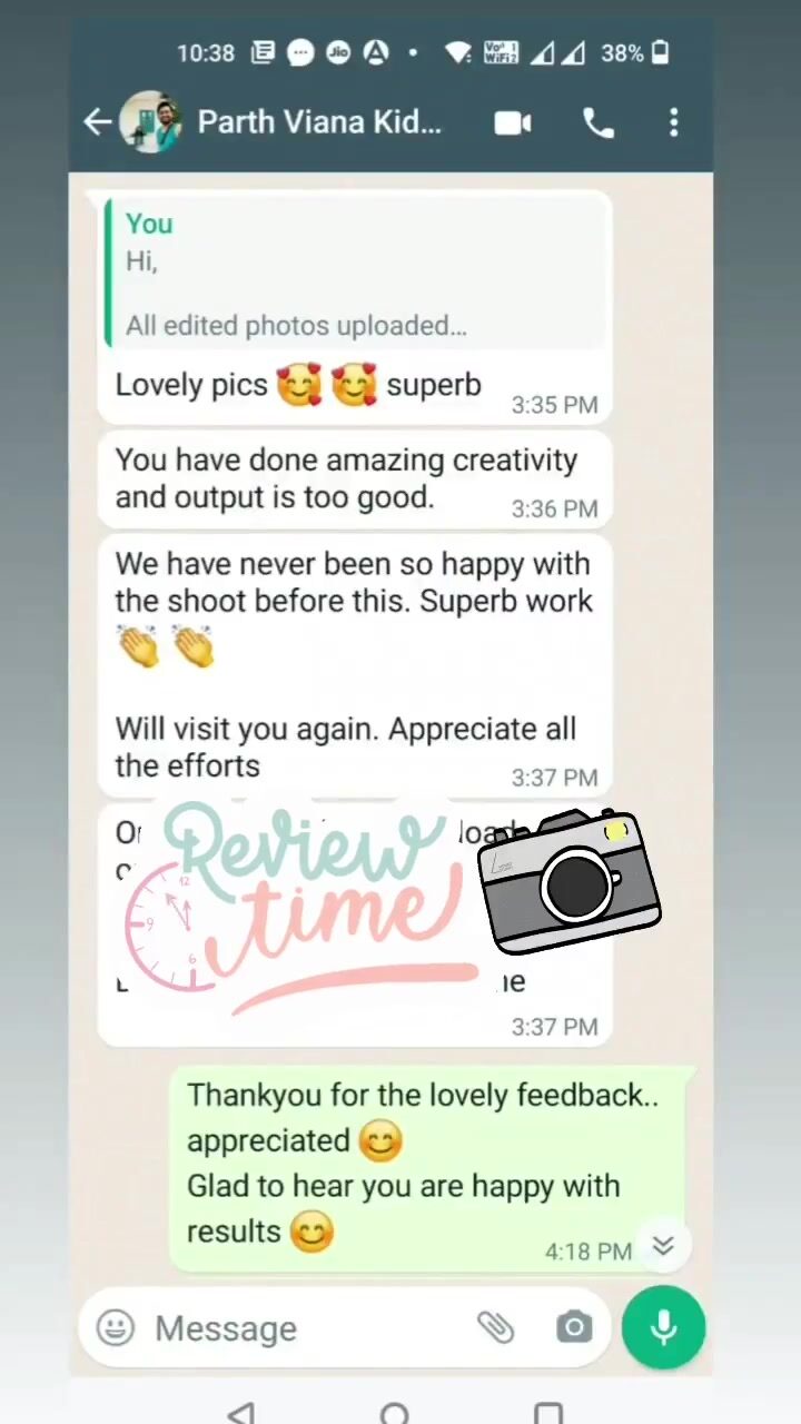 WhatsApp review from a kids session client