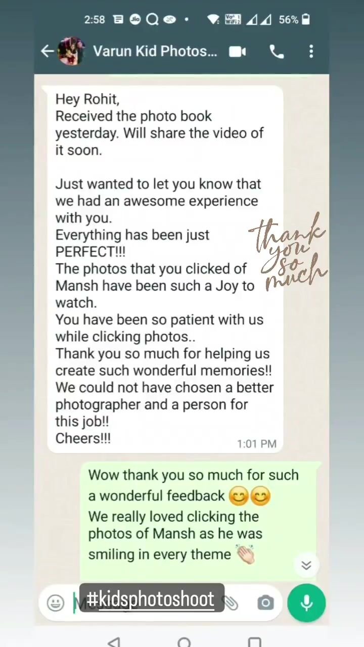 WhatsApp review from a kids session client
