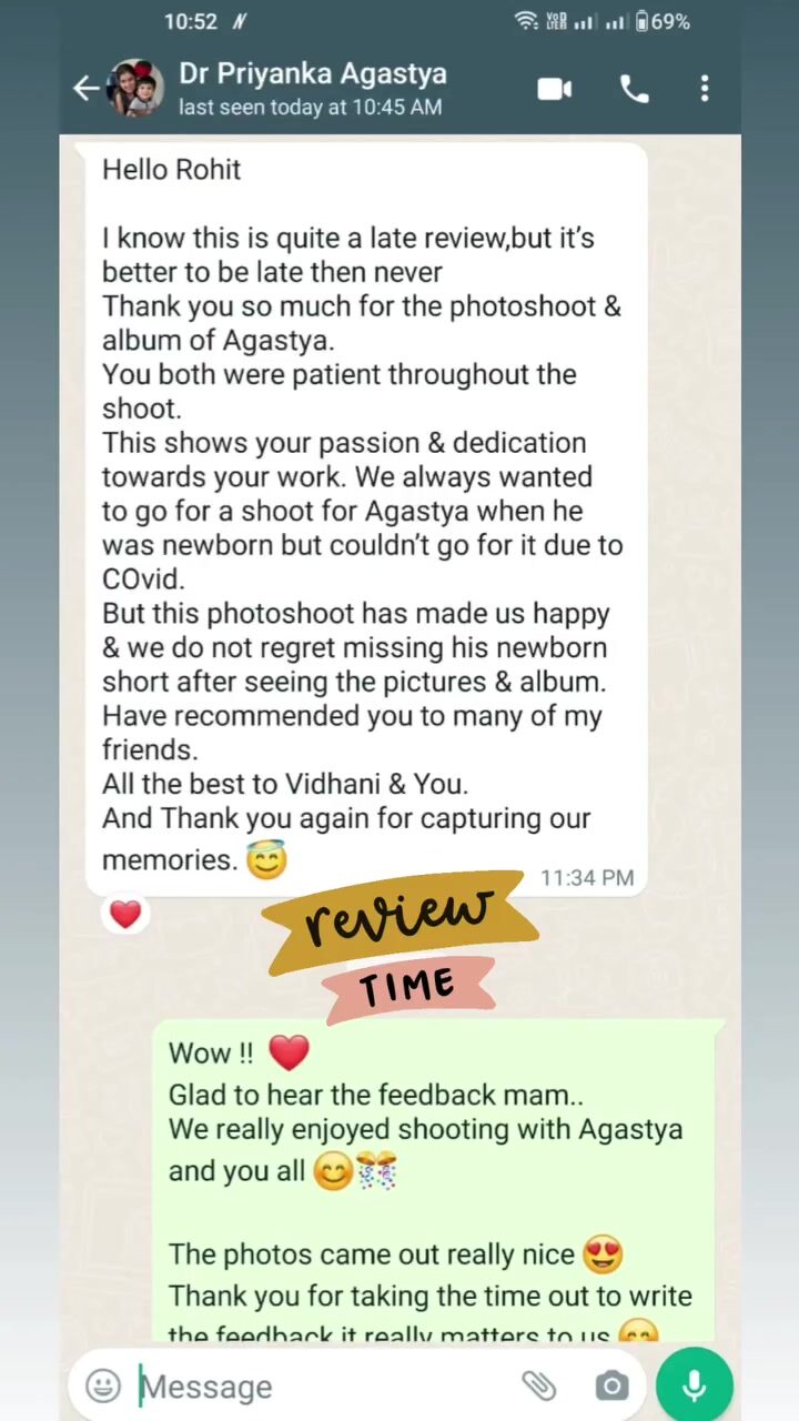 WhatsApp review from a kids session client
