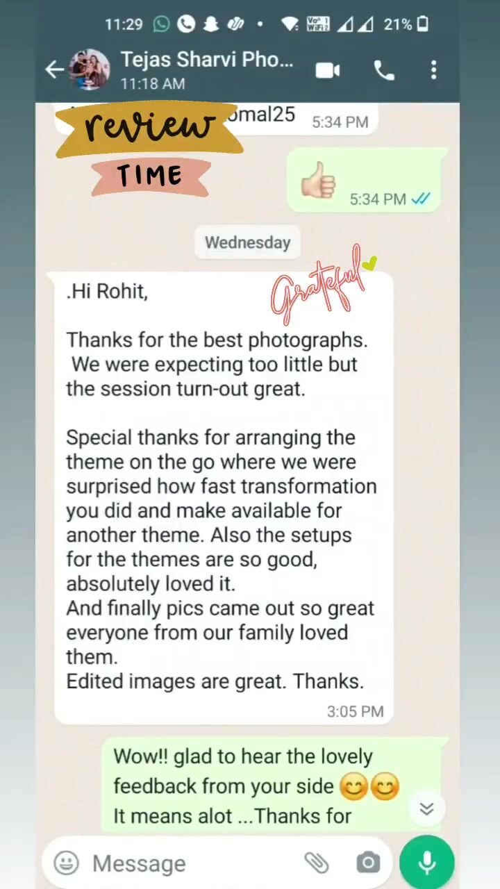 WhatsApp review from a kids session client