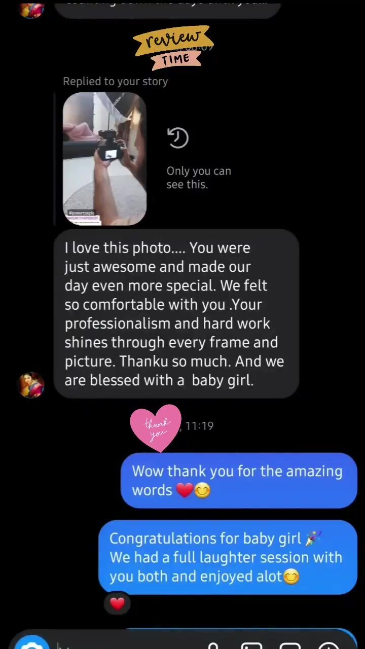 WhatsApp review from a client