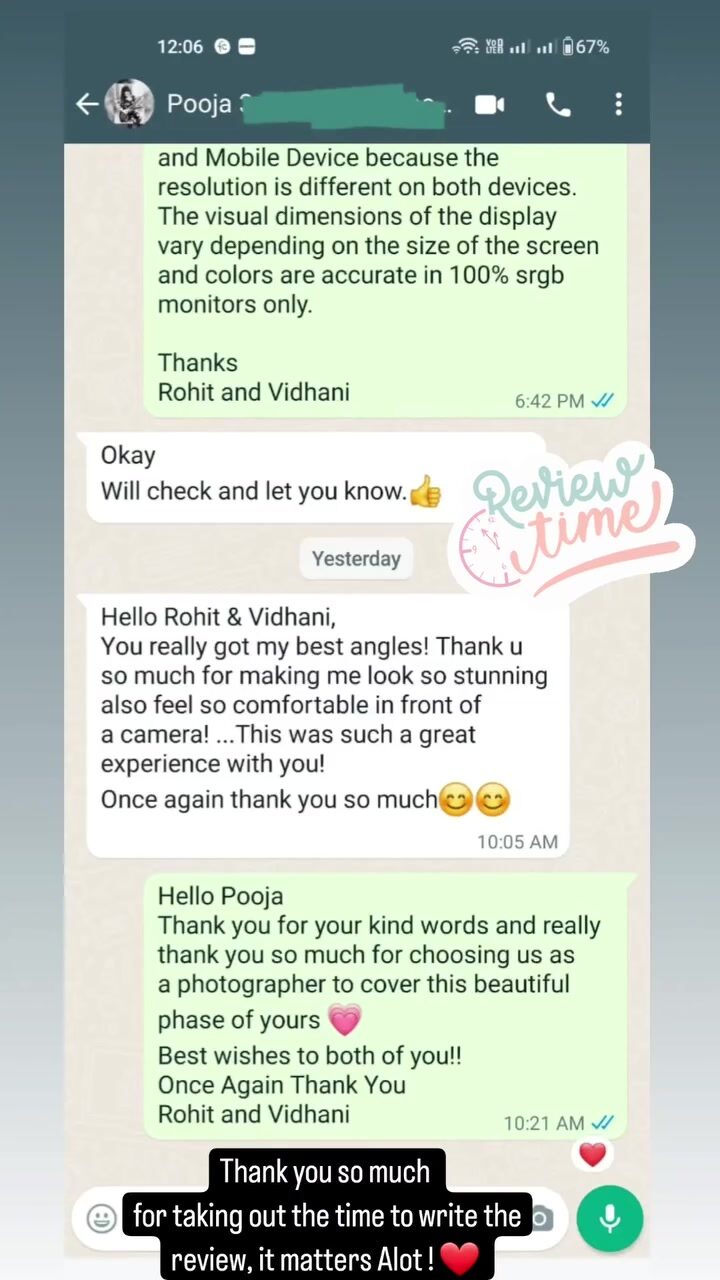 WhatsApp review from a client