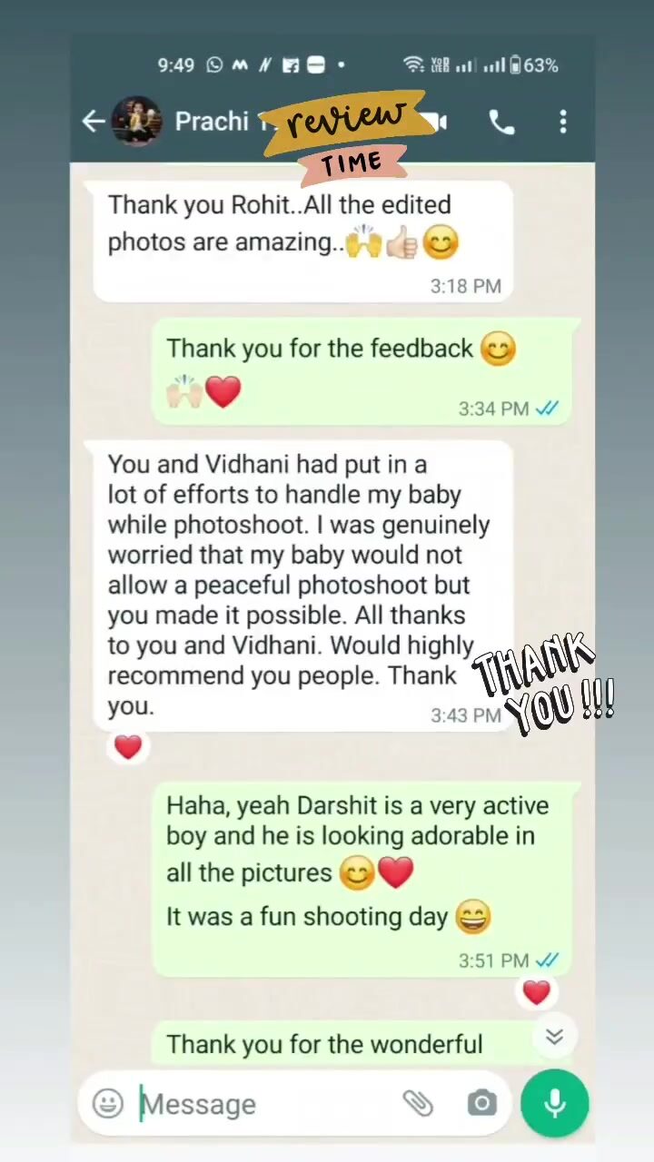 WhatsApp review from a client